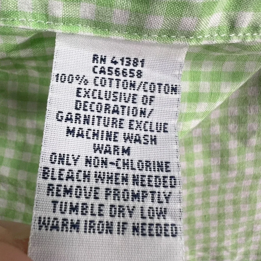 Polo Ralph Lauren Shirt Mens XL Extra Large Green Gingham Check Button Up